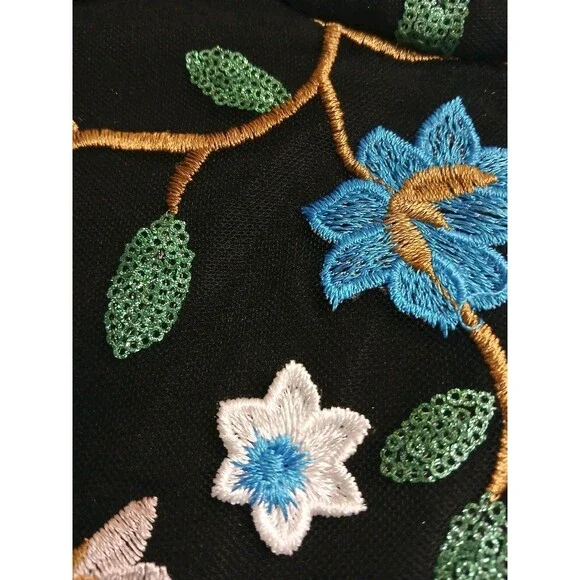 Dress The Population Sz S Mila Embroidered Mini Floral Teal Black Cocktail $358